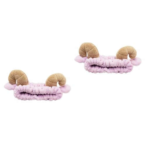 Ipetboom 2st Gesichtsstirnband Für Die Hautpflege Flauschiges Stirnband Zum Waschen Des Gesichts Spa-make-up-stirnband Horn Dusche Stirnband Hautpflege-stirnband Violett Bilden Croissant von Ipetboom