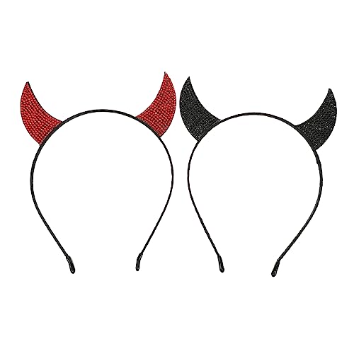 Ipetboom 2stücke Teufelshörner Haarreifen Mit Strass Halloween Kostüm Zubehör Für Partys Und Cosplay Für Erwachsene von Ipetboom