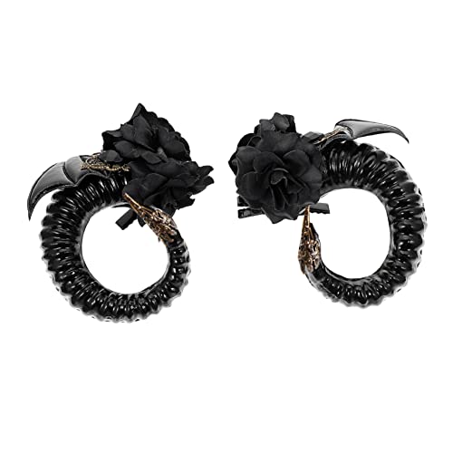Ipetboom 2stücke Teufelshorn Haarspangen Mit Gothic Blüten Stilvolle Haaraccessoires Für Halloween Cosplay Und Partys Dekorative Haarschmuck Für Damen von Ipetboom