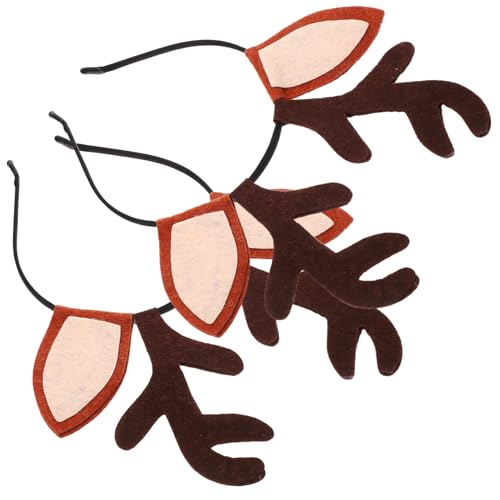 Ipetboom 2stücke Rentierform Stirnband Für Weihnachten Haarreif Mit Eisenclip Festtags Haarschmuck Aus Kuscheligem Passend Für Familienfeiern Und Weihnachtsfeiern von Ipetboom