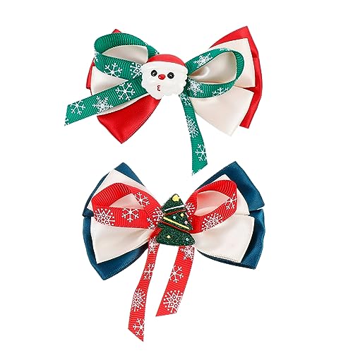 Ipetboom 2stücke Weihnachts-haarspangen Mit Schleife Für Mädchen Festliche Haarschmuck-accessoires Für Weihnachtsfeier Für Zöpfe Und von Ipetboom