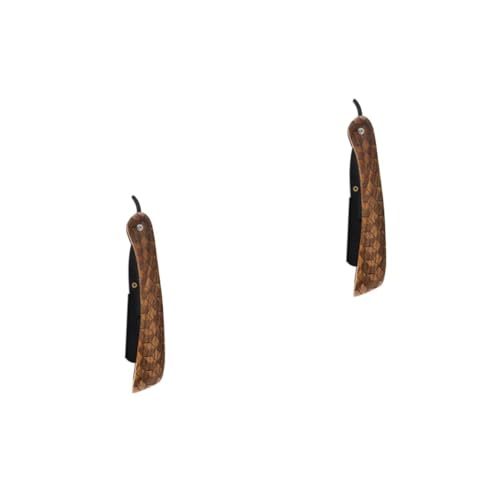 Ipetboom 2stücke Barber Rasierer Professioneller Shaver Für Präzise Manuell Mit Stilvollem Holzgriff Für Zuhause Und Unterwegs von Ipetboom