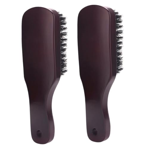 Ipetboom 2stücke Bart-schnurrbartkamm Aus Wildschweinborsten Bartreinigungsbürste Mit Holzgriff Bartbürste Für Männer Pflegebürste Für Bart Und Haar Haarbürste Mit Aufhängeloch von Ipetboom