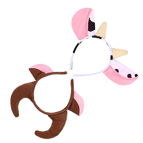 Ipetboom 2stücke Cartoon Kuh-haarreif Mit Hörnern Niedliche Kopfband Für Halloween Und Weihnachten Cosplay-party Und Fotoshootings von Ipetboom