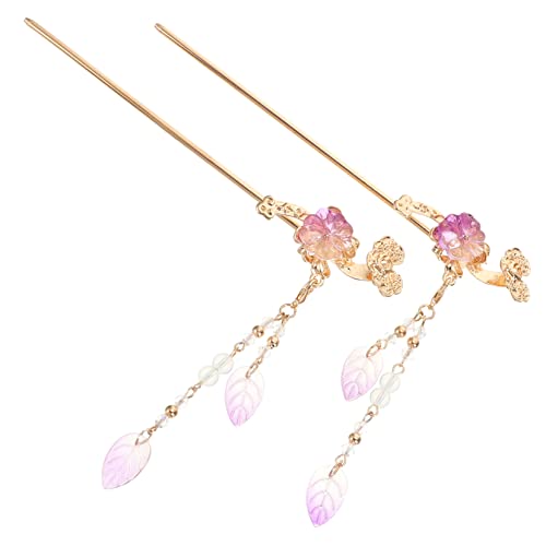 Ipetboom 2stücke Legierung Chinesischen Stil Haar Stick Kreative Zarte Haar Decor Essstäbchen Haaraccessoire Für Damen Vintage Dutt Stecker von Ipetboom