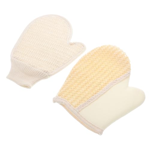 Ipetboom 2stücke Duschhandschuh Aus Luffa Und Sisal Für Peeling Mit Vollflächigem Design Natürlicher Bade-luffa-schwamm Für Körperreinigung Geeignet Für Frauen Und Männer von Ipetboom