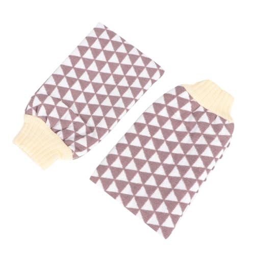 Ipetboom 2stücke Exfolierende Badetücher Mit Geometrischem Dreiecksmuster Massage-handschuhe Für Körperpflege Für Damen Zufällige Farben von Ipetboom