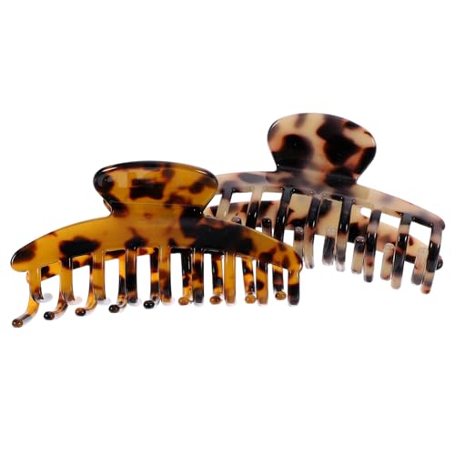 Ipetboom 2stücke Haarklammer Groß Damen Haarspangen Leopard Muster Haar Clips Zähne Design Clip Haarspange Für Dickes Und Dünnes Haar von Ipetboom