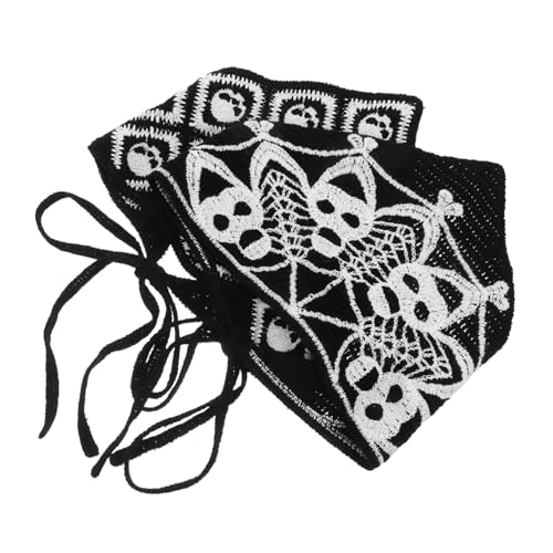 Ipetboom 2stücke Häkel-bandana Für Damen Mit Totenkopf Und Spinnennetz-muster Handgehäkelt Aus Weichen Materialien Leicht Und Tragbar Für Gothic-look Und Festivals von Ipetboom