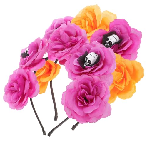 Ipetboom 2stücke Halloween Haarband Mit Und Blumen Dekorative Haarschmuck Für Cosplay Und Halloween-feiern Leicht Und Zu Tragen von Ipetboom