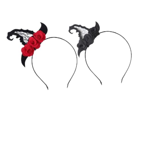 Ipetboom 2stücke Hexenhut Haarband Für Halloween Mode Stirnband Für Damen Kreative Party Haarband Haarschmuck Halloween Kopfschmuck Damen Stirnband von Ipetboom