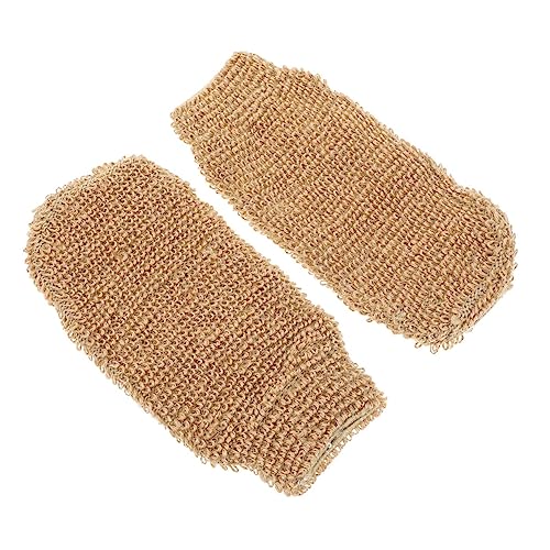 Ipetboom 2stücke Jute Bad Handschuhe Strapazierfähig Für Körper Peeling Badehandschuhe Duschtücher Körperreinigungshandschuhe Dusche Reiben Handtücher von Ipetboom