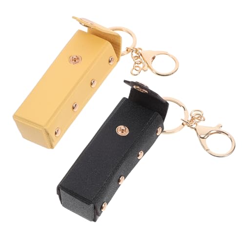 Ipetboom 2stücke Lippenstift Schlüsselanhänger Aus Kunstleder Kleiner Und Kompakter Lippenstift Organizer Mit Schlüsselanhänger-Halter Für Reisen Und Tägliche Nutzung von Ipetboom