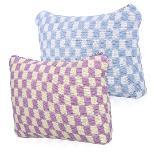 Ipetboom 2stücke Make-up-Aufbewahrungstasche Mit Reißverschluss Kleine Kosmetiktasche Aus Stoff Für Lippenstifte Eyeliner Make-up-Pinsel Mit Großem Fassungsvermögen Und Langlebiger von Ipetboom