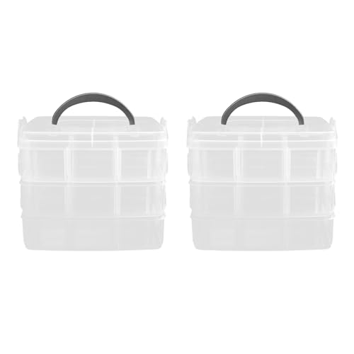 Ipetboom 2stücke Maniküre Aufbewahrungsbox Dreilagige Nagellack Und Werkzeugbox Tragbare Organizer-box Für Nail Art Große Kapazität Für Nagelpflege-tools Abnehmbar Und Leicht von Ipetboom
