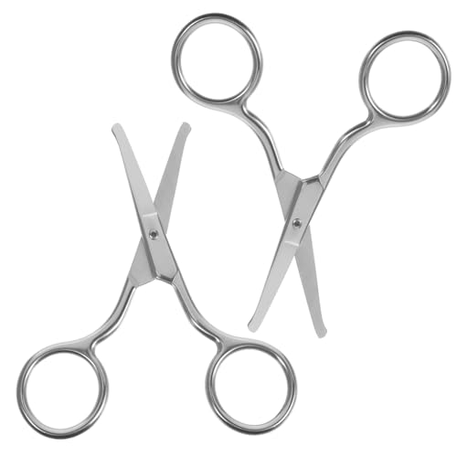 Ipetboom 2stücke Nasenhaarschneider-schere Frauen Männer Augenbrauentrimmer Gesichtshaarschere Schnurrbartschere Nasenhaarschneideschere Bartschere Nasenhaarschere Nasenhaarschneider von Ipetboom