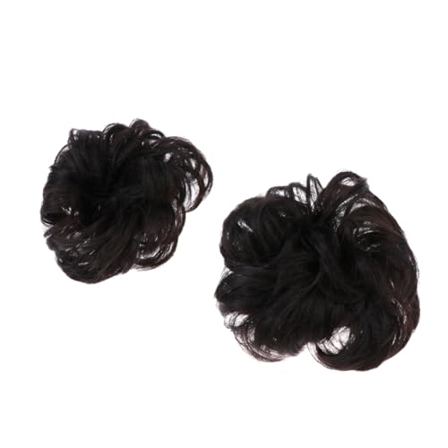 Ipetboom 2stücke Perücken-haarring Haar-chignon-perücke Synthetischer Haarknoten Haarclip-werkzeug Für Damen Und Mädchen Braunschwarz von Ipetboom