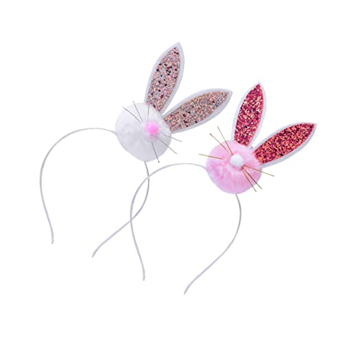 Ipetboom 2stücke Plüsch Hasenohren Stirnband Mit Pailletten Für Ostern Festliches Haaraccessoire Für Mädchen Und Mädchen Für Partys Und Kostüme von Ipetboom