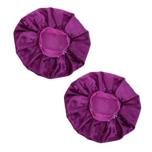 Ipetboom 2stücke Polyester Duschhauben Für Damen Wasserdichte Kopfbedeckungen Mehrzweck-badehauben Haushaltsreinigung Gesichtspflege Bad Kappen von Ipetboom