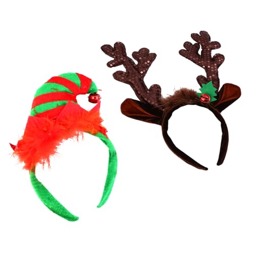 Ipetboom 2stücke Rentier Stirnbänder Für Weihnachten Weihnachtsgeweih Kopfbedeckung Weihnachts Haarreif Weihnachts Kopfschmuck Leicht Und Haltbar von Ipetboom