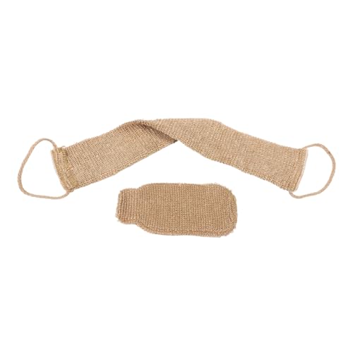 Ipetboom 2stücke Rückenluffa-gurt Mit Luffa-rückenwäscher Und Peeling-handschuhen Natürlicher Sisalschwamm Für Körperpeeling Duschhandschuhe Zum Peeling Und Waschen Geeignet Für Männer Und von Ipetboom