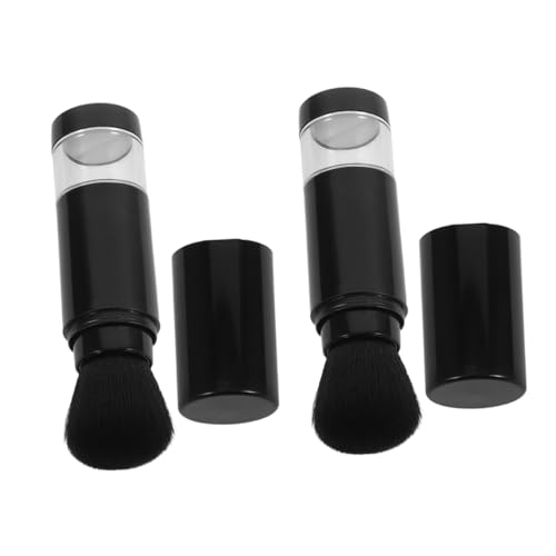 Ipetboom 2stücke Tragbare Puder Und Make-up-pinsel Mit Kappe Hochdichte Borsten Für Foundation Für Unterwegs Langlebig Und Sanft Zur Haut von Ipetboom