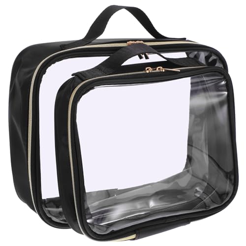 Ipetboom 2stücke Transparente Kosmetiktasche Kleine Reisetasche Durchsichtig Kulturbeutel Transparent Make-up-Tasche Tragbar Stauraum Für Toilettenartikel Organizer Für Unterwegs von Ipetboom