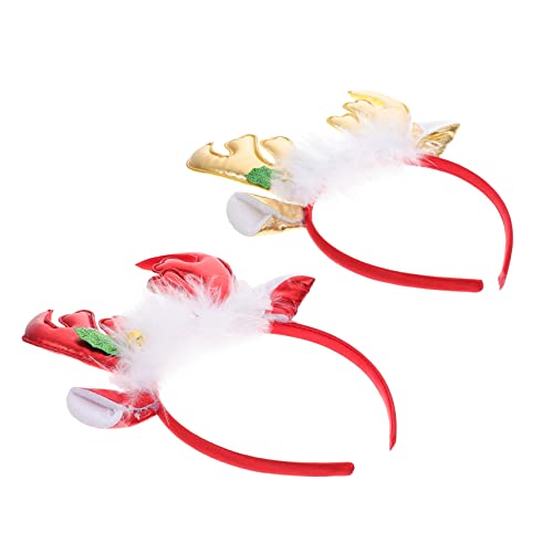 Ipetboom 2stücke Weihnachts Haarreif Für Mädchen Geweih Haarschmuck Festliche Kopfbedeckung Für Mädchen Für Weihnachten Partys Und Cosplay von Ipetboom