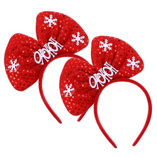 Ipetboom 2stücke Weihnachts Haarschmuck Mit Großen Schleifen Elastische Haarreifen Für Mädchen Für Geburtstage Und Cosplay Und Dekorativ von Ipetboom