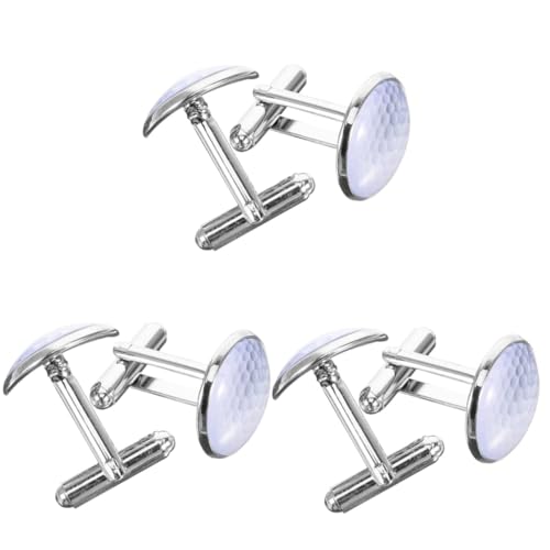 Ipetboom 3 Paar Golf Manschettenknöpfe Sportball Hemdknöpfe Golfzubehör Sport Manschettenknöpfe Trauzeugen Runde Anzug Krawattenklammer Für Männer Krawattennadel Für Männer Frauen von Ipetboom