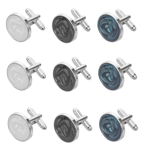 Ipetboom 3 Paar Manschettenknöpfe Für Hemden: Runde Manschettenknöpfe Für Herren Für Smokinghemden Und Business-kleidung – Einzigartiger Schmuck Für Den Business-bräutigam Und Die Hochzeit von Ipetboom