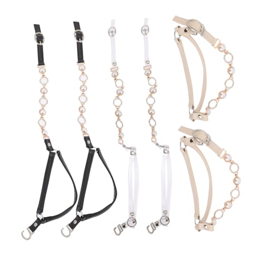 Ipetboom 3 Paare Damen High Heel PU Knöchelriemen mit Perlen Verstellbare Rutsch Schuhbänder Verhindert Absätze Abrutschen Passend für Pumps Sandalen und Tanzschuhe Zufällige Farbe von Ipetboom