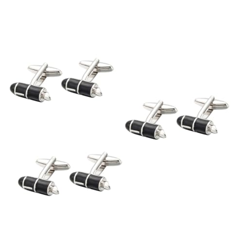 Ipetboom 3 Paare Manschettenknöpfe Herren Kreative Pen Design Cuff Studs für Hochzeiten Formelle Anlässe Business Glänzende Oberfläche von Ipetboom