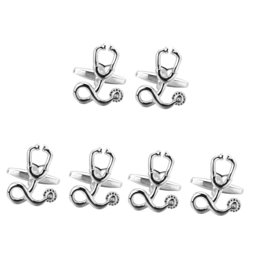 Ipetboom 3 Paare Silberne Manschettenknöpfe für Herren Kreative Manschettenknöpfe Elegantes Design für Formelle Anlässe für Hochzeiten Geschäftsmeetings Besondere Anlässe Langlebig von Ipetboom