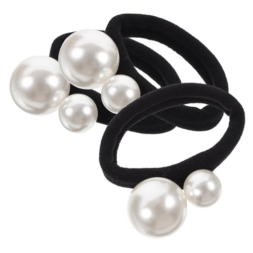 Ipetboom 3 Perlen Haargummi Elastische Haarschleifen mit Nahtlosem Perlenbesatz Pferdeschwanz Halter Schonend für Damen Mädchen Modisches Haar Accessoire von Ipetboom