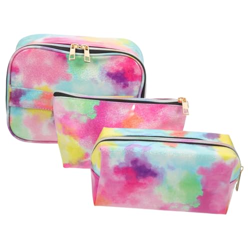 Ipetboom 3 STÜCKE Kosmetiktasche Set Zweiseitig Reißverschluss Tragbar Leicht Makeup Tasche Damen Reisegeeignet Multifunktional für Reisen Alltag Schule Makeup Organizer von Ipetboom