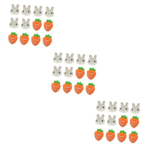 Ipetboom 3 Sätze Brosche Zubehör Charms Pin Süße Party Material Bunny Für Kleidung Kaninchen Kleines Tier Retro Plüsch 12 Stück * 3 von Ipetboom