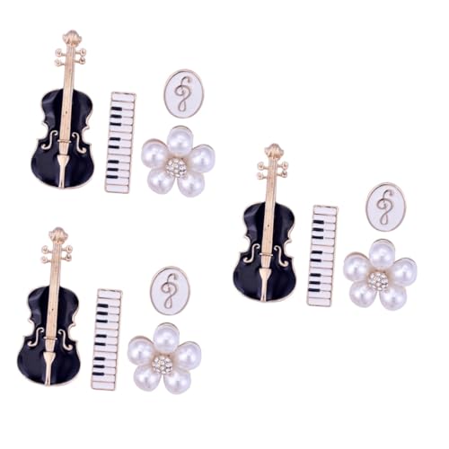Ipetboom 3 Sätze Broschen Für Damen Musikinstrumente Anstecknadel Hochwertige Violine Brosche Modisches Schmuck Accessoire Für Musikliebhaber Vielseitig 4 Stück * 3 von Ipetboom