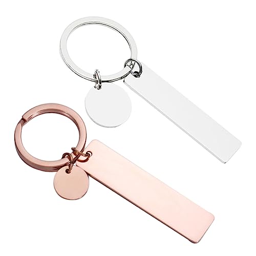 Ipetboom 3 Sätze Diy Metall Schlüsselanhänger Blanko Rechteckige Anhänger Gravieren Personalisierbare Etiketten Für Schlüssel Taschen Roségold 2 Stück * 3 von Ipetboom