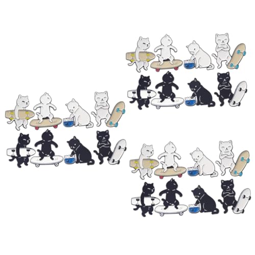 Ipetboom 3 Sätze Emaille-katze-brosche Cartoon-emaille-broschen Frauen-abzeichen-schmuck Katzennadeln Für Rucksäcke Broschen Für Frauen Abzeichen Schmuck Broschennadel Legierung 8 Stück * 3 von Ipetboom