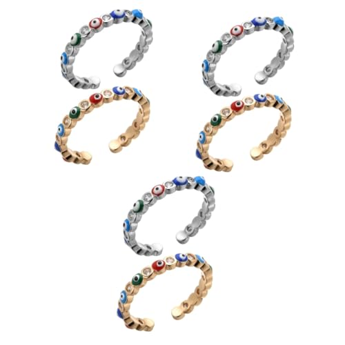 Ipetboom 3 Sätze Evil Eye Ring Verstellbare Zirkonia Ringe Für Damen Minimalistisches Design Passend Für Schmuckstücke Für Frauen Verschenken 2 Stück * 3 von Ipetboom