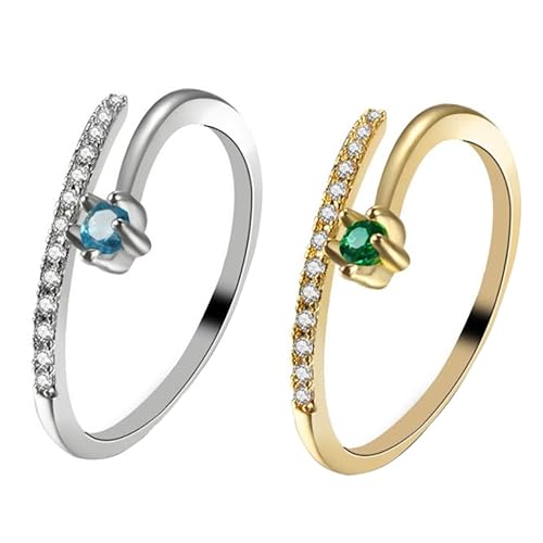 Ipetboom 3 Sätze Kreative Open Ring Für Einfache Zircon Inlay Ringe in Weiß Stilvolle Komfortable Schmuckstücke Für Besondere Anlässe 2 Stücke * 3 von Ipetboom