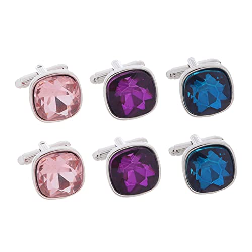 Ipetboom 3 Sätze Manschettenknöpfe Aus Glas Mit Diamanten Schwarz Hochzeit Ihn Männer Bräutigam Vater Manschettenknöpfe Für Smokinghemden Manschettenknöpfe Herren Legierung 3 Paare * 3 von Ipetboom