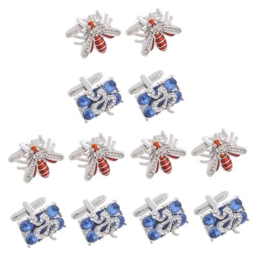 Ipetboom 3 Sätze Manschettenknöpfe Mit Bienenmotiv Manschettenknöpfe Für Hemden Manschettenknöpfe Für Kleidung Schmuck Metallmanschettenknöpfe Für Männer Manschettenknöpfe 2 Paare * 3 von Ipetboom