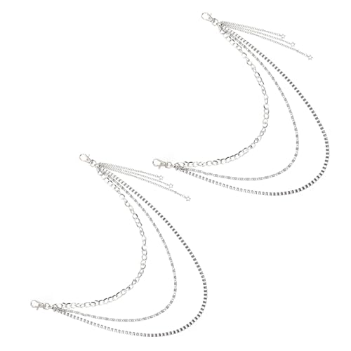 Ipetboom 3 Sätze Metallische Hüftkette Für Jeans Kreative Modeaccessoires Für Männer Stilvolles Design Hochwertige Verarbeitung Für Hip Hop Gothic Looks 2 Stück * 3 von Ipetboom