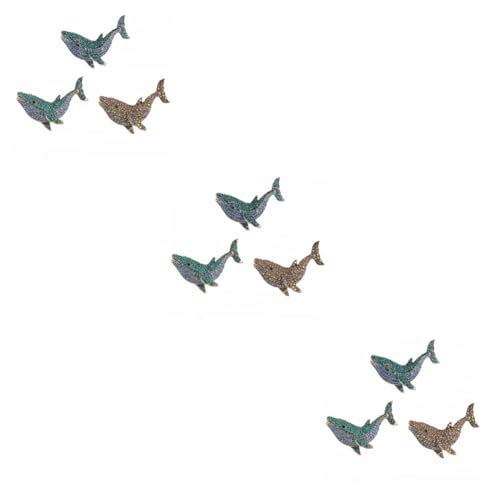 Ipetboom 3 Sätze Rhinestone Wal Brosche Adorable Kragenpin Für Frauen Kreative Alloy Brustnadel Besondere Anlässe 3 Stücke * 3 von Ipetboom