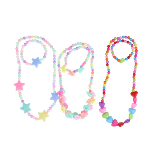 Ipetboom 3sätze Halsketten-armband-set Für Mädchen Zweiteiliger Anzug Kinderschmuck-set Partygeschenk Hochwertige Verarbeitung Leicht Auszuziehen von Ipetboom