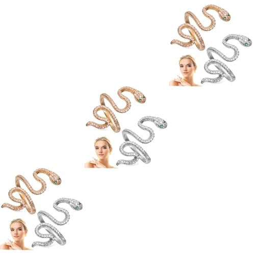 Ipetboom 3 Sätze Schlangenringe Vintage Schlangenringe Metall Unisex Ringe Für Damen Herren Schmuck Mit Glitzernden Für Besondere Anlässe 2 Stücke * 3 von Ipetboom