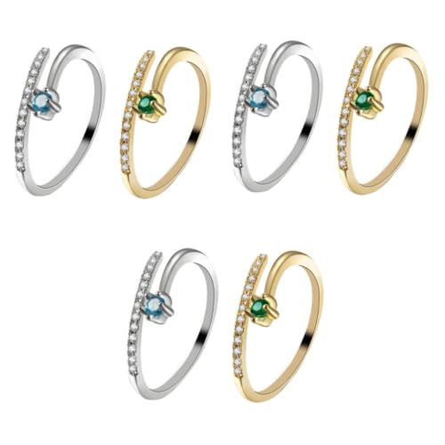 Ipetboom 3 Sätze Teiliges Offener Ring Für Zartes Design Mit Romantische Schmuckstücke in Weiß Besondere Anlässe Für Liebende 2 Stücke * 3 von Ipetboom