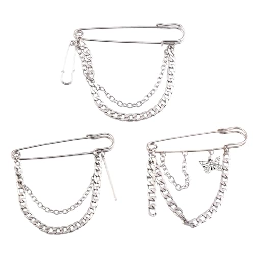Ipetboom 3 Sätze Teiliges Retro Ketten Anstecknadel Stylische Brosche Im Hip Für Kleidung Taschen Accessoires Corsage Dekoration 3 Stücke * 3 von Ipetboom